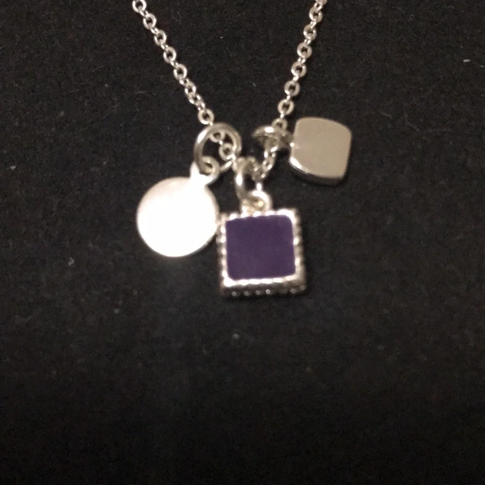Express silver necklace with purple and silver charms NWT - Picture 6 of 6